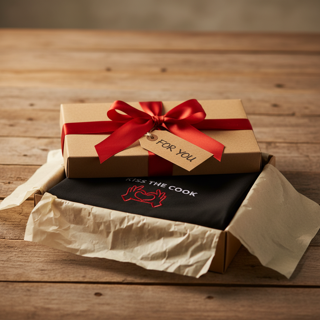 Kiss the Cook apron - gift scene