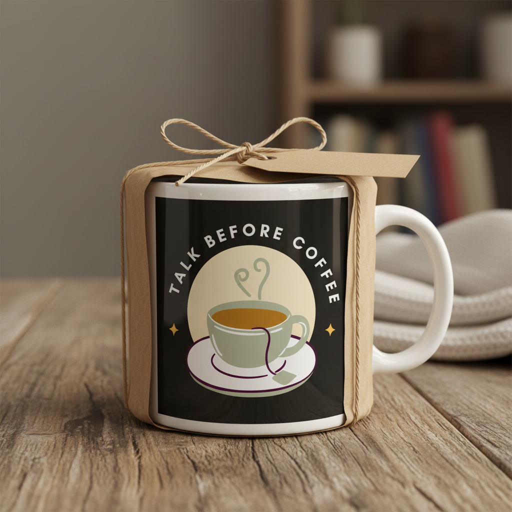 White glossy mug